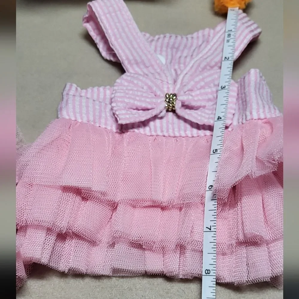 Dog NWOT Pink/Denim Princess Tutu Dress w/ Bow- Bundle Of 2- Size XS